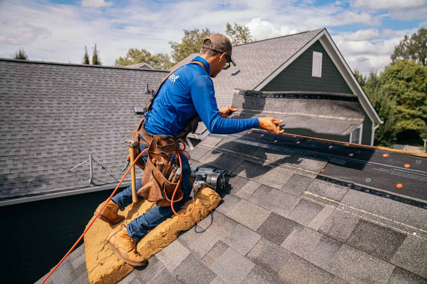 Flashing and seam work in Morse Reservoir